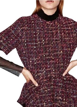 Твідовий топ з баскою zara