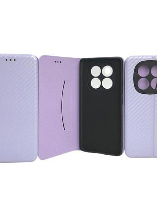 Чехол книжка для телефона xiaomi redmi note 15(4g) fiber на магните с функцией подставки и карманом для карт lavander 4you