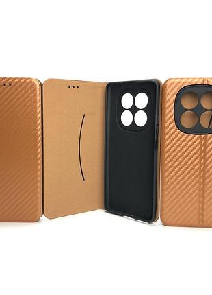 Чохол книжка для телефону xiaomi redmi note 15(4g) fiber на магніті з функцією підставки та кишенею для карток brown 4you