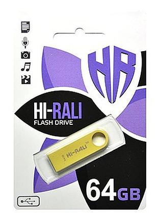 Usb-накопичувач флешка на 64gb hi-rali shuttle series gold