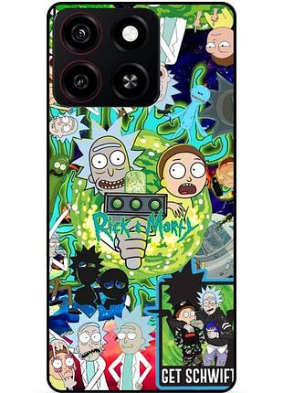 Чехол силиконовый бампер для zte blade a35 с рисунком rick and morty рик и морти