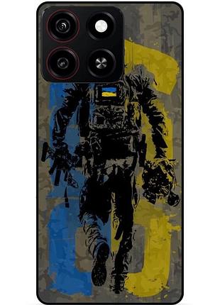 Чехол силиконовый бампер для zte blade a35 с рисунком зсу украина боец