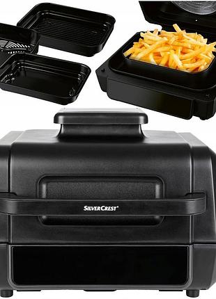 Аэрофритюрница silvercrest shfg 2460 a1 цифровая 2в1 фритюрница и гриль 2460 вт, 11 программ, керамическое покрытие