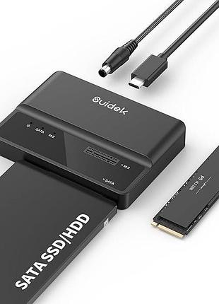Универсальный адаптер suidek m.2 nvme + sata к usb type-c 10gbps, черный
