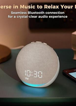 Машина для сну та будильник 3-в-1: 25 природних звуків, білий шум та bluetooth-колонка