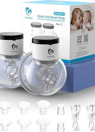 Молокоотсос bellababy wearable: беспроводной, 4 режима / 6 уровней, lcd-экран, вставки 17/19/21 мм