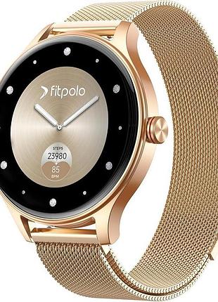 Женские смарт-часы fitpolo gold — amoled-дисплей, звонки и 120+ спортивных режимов