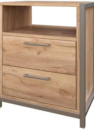 Тумба стационарная в офис loft details v-550-2/2-3 дуб крафт золотой, серый