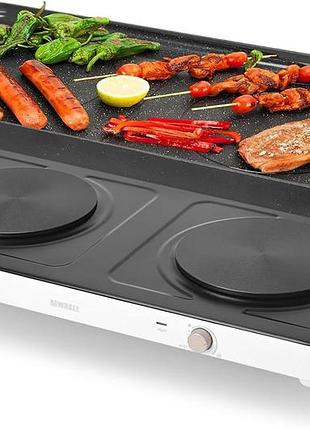 Электроплита aewhale hp-2000 черный 2000w (1000+1000w) керамическая гриль панель съемная двухзонная