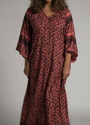 Шикарна натуральна сукня в стилі бохо ulla popken