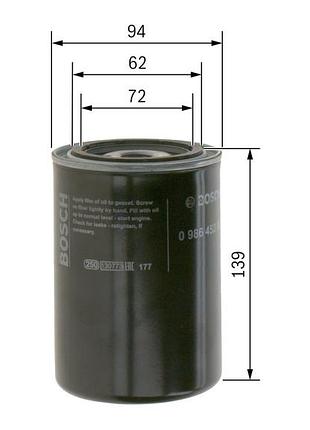Фильтр масляный toyota land cruiser 2.4-4.5 84-97 (вир-во bosch) 0986452001
