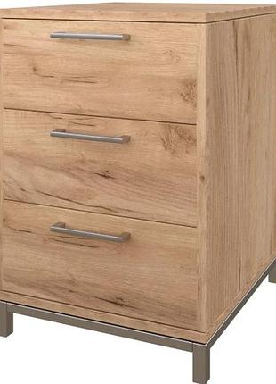 Тумба стационарная в офис loft details v-550-3-2 дуб крафт золотой, серый