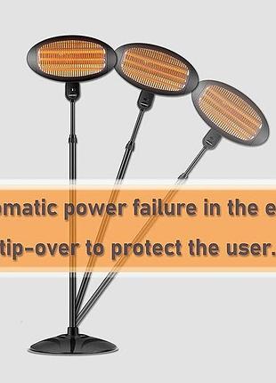 Електричний вуличний обігрівач donyer power 2000w: підлоговий формат із вологозахищеним корпусом