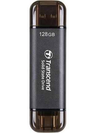 Внешний ssd transcend esd310 128gb черный dual‑port usb‑c/a 10gbps до 1050 мб/с совместим с iphone 15/16/17 и
