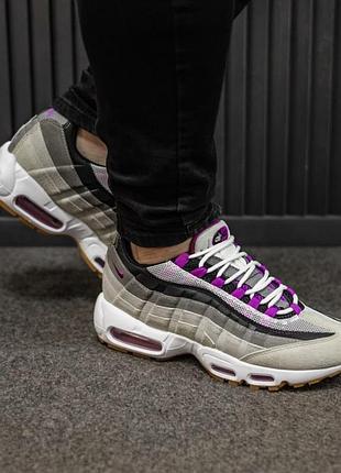 Чоловічі кросівки nike air max 95 grey / purple / smb+ 🔗