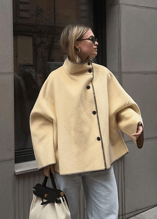 Укороченное пальто с шерстью zara