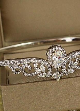 Браслет бэнгл xuping jewelry воцарение 60 мм на руку от 17 см до 19 см серебристый love-shopping