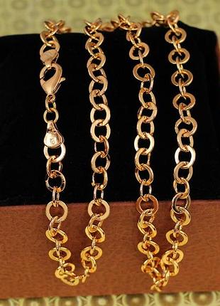Цепь xuping jewelry якорная шопард 60 см 7 мм золотистая love-shopping