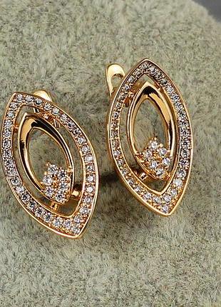 Серьги xuping jewelry амаретто 2 см золотистые love-shopping