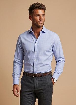 Мужская рубашка charles tyrwhitt из египетского хлопка, slim fit, ворот 14.5 (37)
