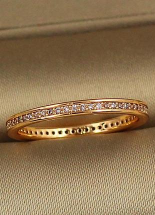 Кольцо xuping jewelry дорожка в ободке с камнями по кругу р 16 золотистое love-shopping