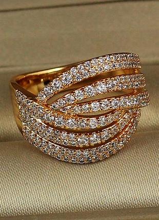 Кольцо xuping jewelry катушка р 18 золотистое love-shopping
