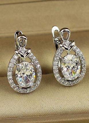 Сережки xuping jewelry імперія 1,9 см сріблясті love-shopping