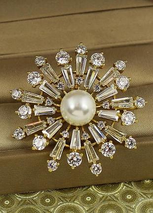 Брошь xuping jewelry роскошная снежинка 3,8 см лимонная love-shopping