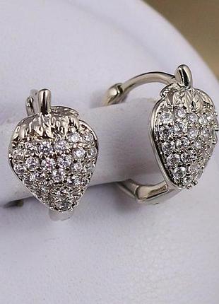 Серьги xuping jewelry клубничка 1.2 см серебристые love-shopping