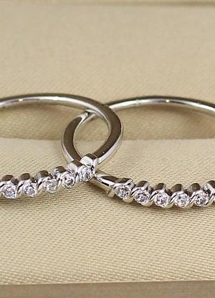 Кольцо xuping jewelry дорожка из камешков р 17 серебристое love-shopping