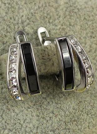 Серьги xuping jewelry парус белые камни с керамикой 1.5 см серебристые love-shopping