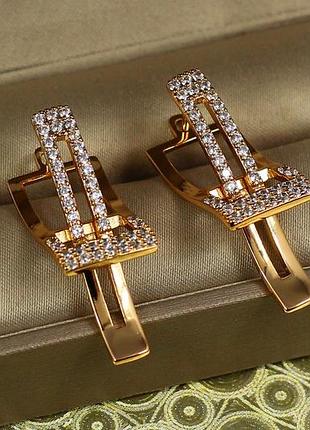Сережки xuping jewelry пассат 3,2 см золотисті love-shopping