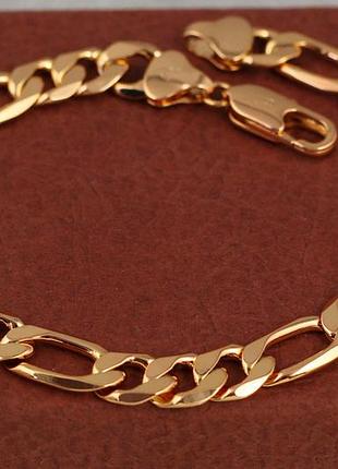 Браслет xuping jewelry фигаро 22 см 10 мм золотистый love-shopping
