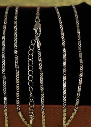 Ланцюг xuping jewelry злиток із косими полосками 45 см 2 мм сріблястий love-shopping