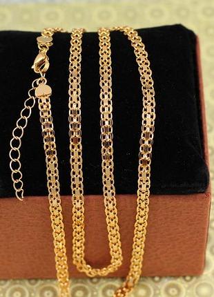 Цепь xuping jewelry бисмарк 40 см 4 мм золотистая love-shopping