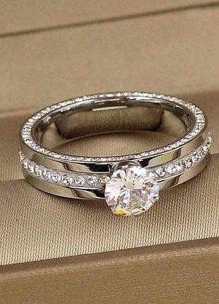 Кольцо xuping jewelry вечное мгновенье р 20 серебристое love-shopping