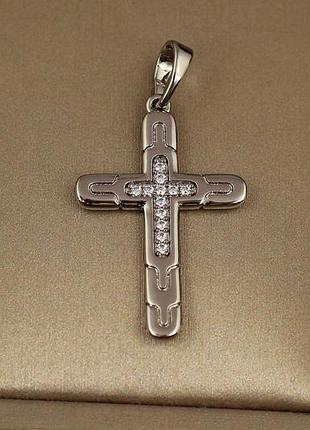 Крестик xuping jewelry святое сияние 2.7 см серебристый love-shopping