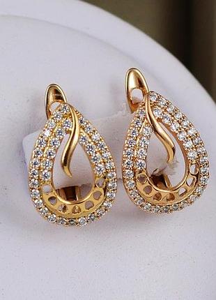 Серьги xuping jewelry чистая энергия 1.4 см золотистые love-shopping