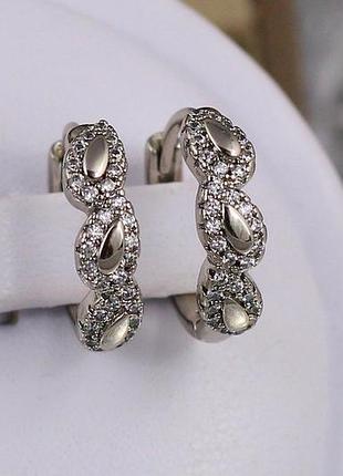 Серьги кольца хuping jewelry трио 1.6 см серебристые love-shopping