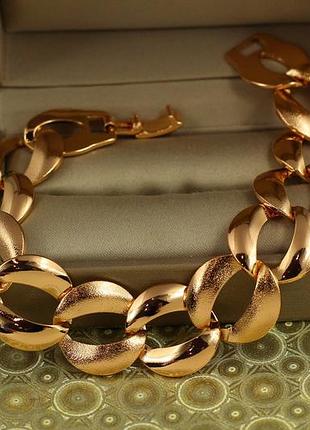 Браслет xuping jewelry куба з шагреньовими ланками 19 см 11 мм золотистий love-shopping
