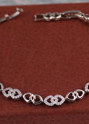 Браслет xuping jewelry любовь для двоих 17 см 5 мм серебристый love-shopping
