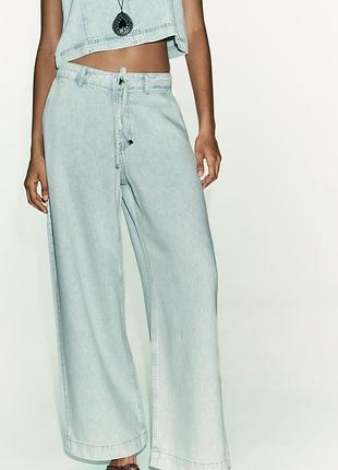 Джинсы zara wide leg s, m, l, xl 36, 38, 40 размеры 1889/075/406