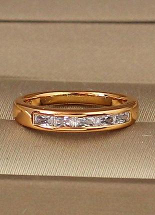 Кольцо xuping jewelry дорожка прямоугольные камни р 15 золотистое love-shopping
