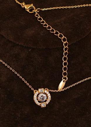 Набір xuping jewelry коло з фіанітом, що танцює, з добором 5 см золотистий love-shopping