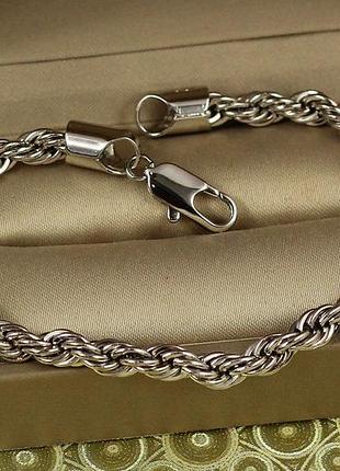 Браслет xuping jewelry канатик 19 см 5 мм сріблястий love-shopping