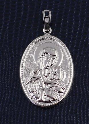 Ладанка xuping jewelry овальная тонкий кант мария с младенцем 3.4 см серебристая love-shopping