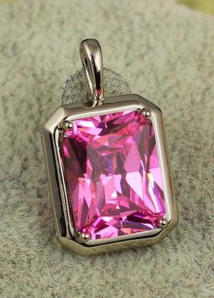 Кулон xuping jewelry розовый прямоугольник 2.3 см серебристый love-shopping