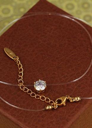 Леска xuping jewelry с кулоном 7 мм 40 см добавка 5 см золотистая love-shopping