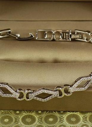 Браслет xuping jewelry ромбы 19 см 7 мм серебристый love-shopping