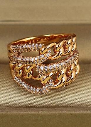 Кольцо xuping jewelry сеньора р 16 золотистое love-shopping